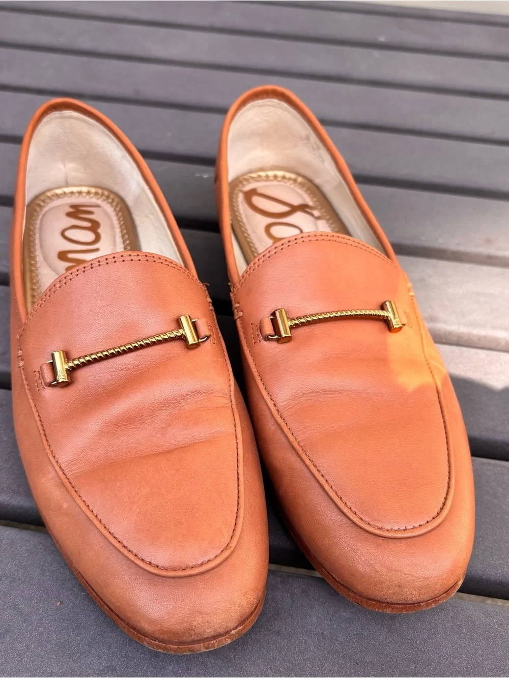 Sam Edelman Woman’s Cognac Leather Bit Loafers - Picture 8 of 11